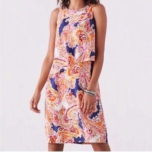 J.Jill Petite Medium Orange, Pink & Blue Dress NWT